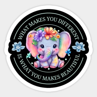 autism awareness day 2023 cute colorful baby elephant Sticker